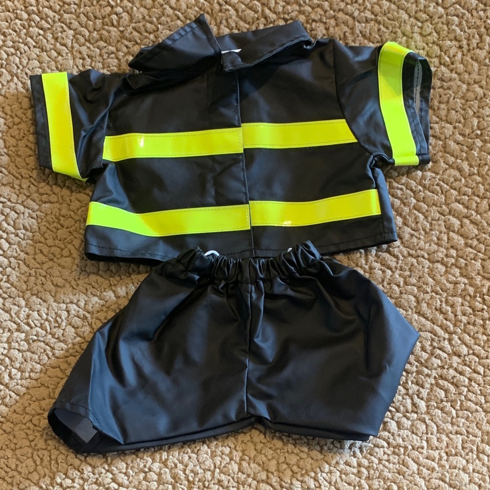 Build-A-Bear Black and Yellow Firefighter Outfit